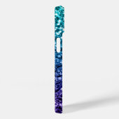 Aqua blue Ombre faux glitter sparkles Case-Mate iPhone Case (Achterkant / Rechts)