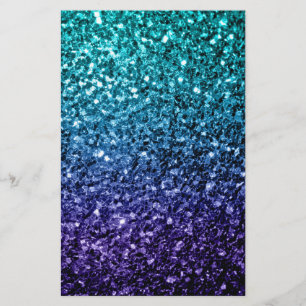 Aqua blue Ombre faux glitter sparkles Flyer