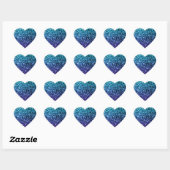 Aqua blue Ombre faux glitter sparkles Hart Sticker (Vel)