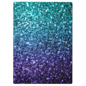 Aqua blue Ombre faux glitter sparkles Klembord (Achterkant)