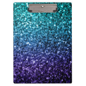 Aqua blue Ombre faux glitter sparkles Klembord (Voorkant)