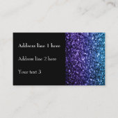 Aqua blue Ombre faux glitter sparkles met zwart Visitekaartje (Voorkant)