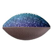 Aqua blue ombre faux glitter sparkles Monogram American Football (Gedraaid 90)
