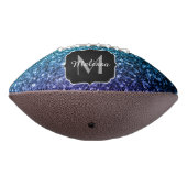 Aqua blue ombre faux glitter sparkles Monogram American Football (Gedraaid 270)