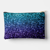 Aqua blue ombre faux glitter sparkles Monogram Etui (Achterkant)