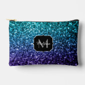 Aqua blue ombre faux glitter sparkles Monogram Etui (Voorkant)