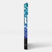 Aqua blue Ombre faux glitter sparkles Monogram iPhone Hoesje (Rechterkant)