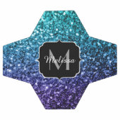 Aqua blue ombre faux glitter sparkles Monogram Voetbal (Enkel)
