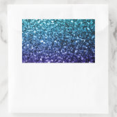 Aqua blue Ombre faux glitter sparkles Rechthoekige Sticker (Tas)
