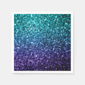 Aqua blue Ombre faux glitter sparkles Servetten (Voorkant)