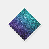 Aqua blue Ombre faux glitter sparkles Servetten (Hoek)