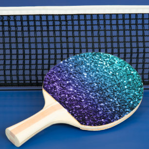 Aqua blue Ombre faux glitter sparkles Tafeltennisbatje