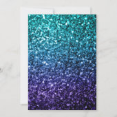 Aqua blue Ombre glitter sparkles Personaliseert Kaart (Voorkant)