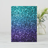 Aqua blue Ombre glitter sparkles Personaliseert Kaart (Staand voorkant)