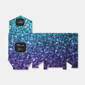 Aqua blue Ombre glitter sparkles Sweet 16 Bedankdoosjes (Uitgevouwen)