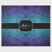 Aqua blue Ombre glitter sparkles Sweet 16 Cadeaupapier (Vlak)