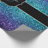 Aqua blue Ombre glitter sparkles Sweet 16 Cadeaupapier (Hoek)