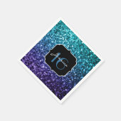 Aqua blue Ombre glitter sparkles Sweet 16 Servetten (Hoek)