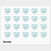 Aqua Blue Ombre Glitzy Sparkle Glitter Hart Sticker (Vel)