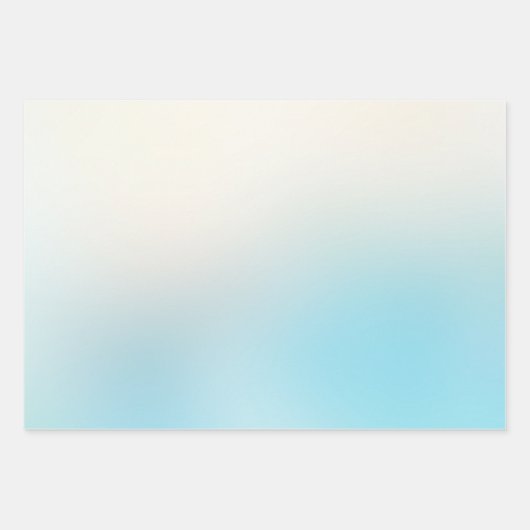 Aqua Blue Ombre Glitzy Sparkle Glitter Inpakpapier Vel (Voorkant 2)