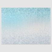 Aqua Blue Ombre Glitzy Sparkle Glitter Tissuepapier (Voorkant)