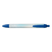 Aqua Blue Ombre Glitzy Sparkle Glitter Zwarte Inkt Pen (Achterkant)