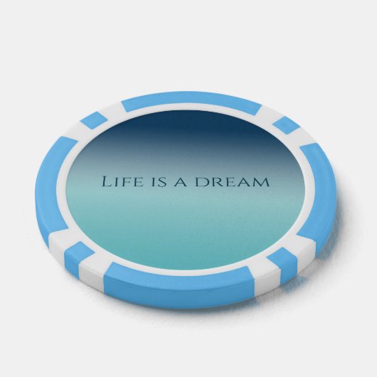 Aqua Blue Ombre Poker Chips (Enkel)