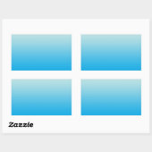 Aqua Blue Ombre Rechthoekige Sticker (Vel)