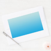 Aqua Blue Ombre Rechthoekige Sticker (Envelop)