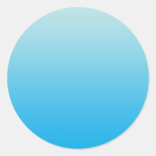 Aqua Blue Ombre Ronde Sticker