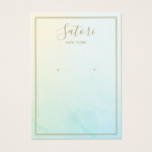 Aqua Blue Ombre Signature Earring Display Visitekaartje (Voorkant)