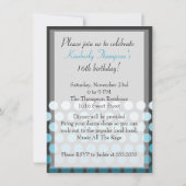 Aqua Blue Ombre Stippen Uitnodiging (Achterkant)