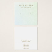 Aqua Blue Ombre Stud Earling Display Card Vierkante Visitekaartjes (Voorkant /achterkant)