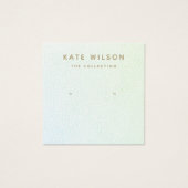 Aqua Blue Ombre Stud Earling Display Card Vierkante Visitekaartjes (Voorkant)