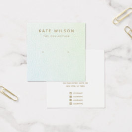 Aqua Blue Ombre Stud Earling Display Card Vierkante Visitekaartjes