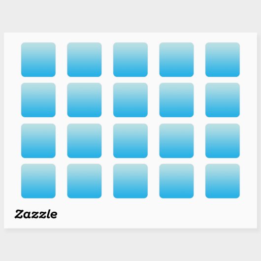 Aqua Blue Ombre Vierkante Sticker (Vel)