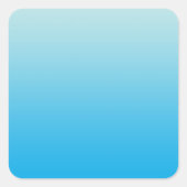 Aqua Blue Ombre Vierkante Sticker (Voorkant)