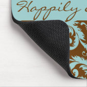 Aqua Blue op bruine bruiloft Mousepad Gifts Muismat (Hoek)
