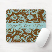 Aqua Blue op bruine bruiloft Mousepad Gifts Muismat (Met muis)