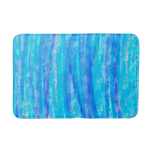 Aqua Blue, Paars en Blauwgroen kustdecor Badmat (Voorkant)