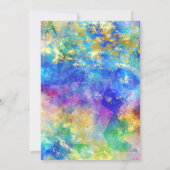 Aqua Blue Paars Fire Opal Gold Glam 80th Birthday Kaart (Achterkant)