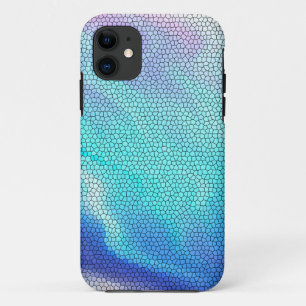 Aqua Blue Paars Pastel Mosaic Tiles Case-Mate iPhone Case
