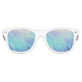  Aqua Blue Paars Pastel Mosaic Tiles Kinder Zonnebril (Voorkant)