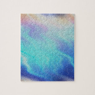 Aqua Blue Paars Pastel Mosaic Tiles Legpuzzel