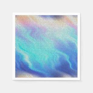 Aqua Blue Paars Pastel Mosaic Tiles Servetten