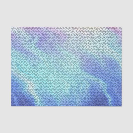 Aqua Blue Paars Pastel Mosaic Tiles Tissuepapier (Voorkant)