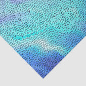 Aqua Blue Paars Pastel Mosaic Tiles Tissuepapier (Detail)