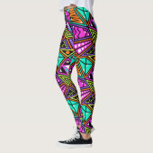 aqua blue paarse diamant multi-color yoga leggings (Links)