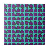 Aqua Blue Paarse Giraffe Spots Pattern Tegeltje (Voorkant)