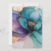 Aqua Blue Paarse Gold Floral Vrijgezellenfeest II Kaart (Achterkant)